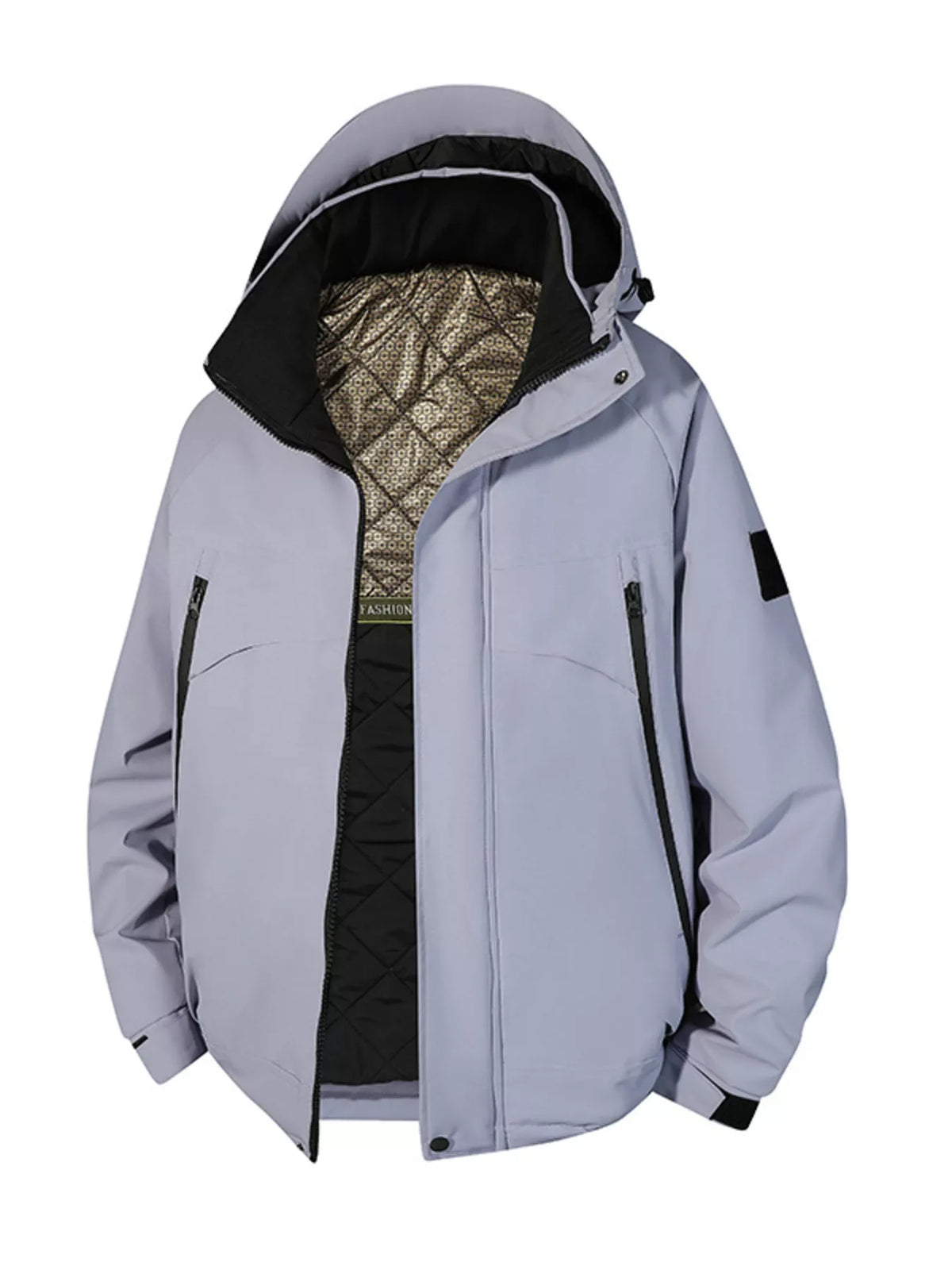 Men's Full Size Hooded Zip Up Winter Jacket Plus Size