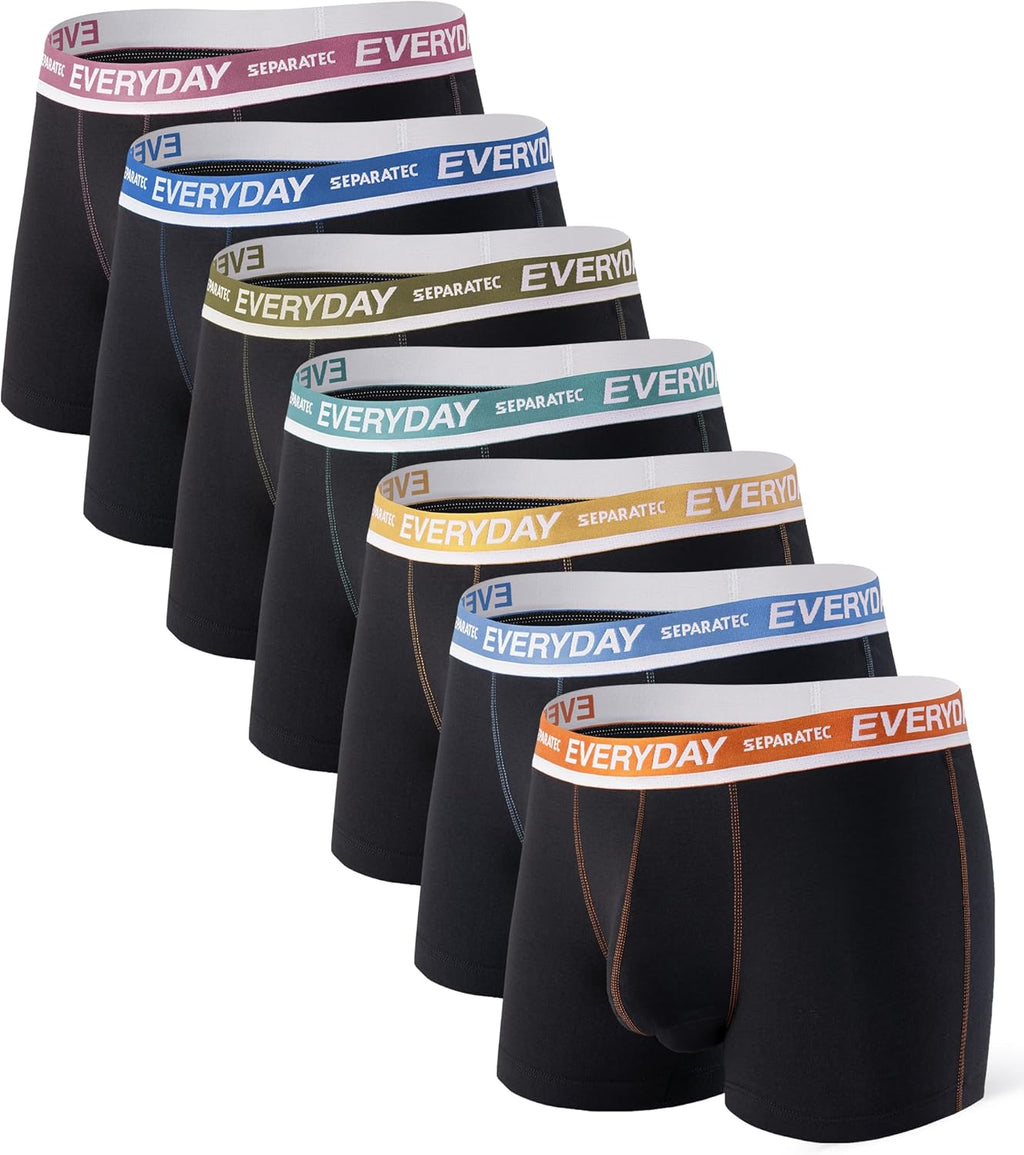 Separatec Cotton Dual Pouch Men's Underwear Comfortable Soft Breathable Everyday Boxer Briefs for men 7 Pack