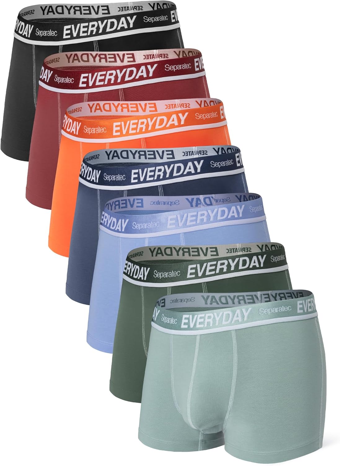 Separatec Cotton Dual Pouch Men's Underwear Comfortable Soft Breathable Everyday Boxer Briefs for men 7 Pack