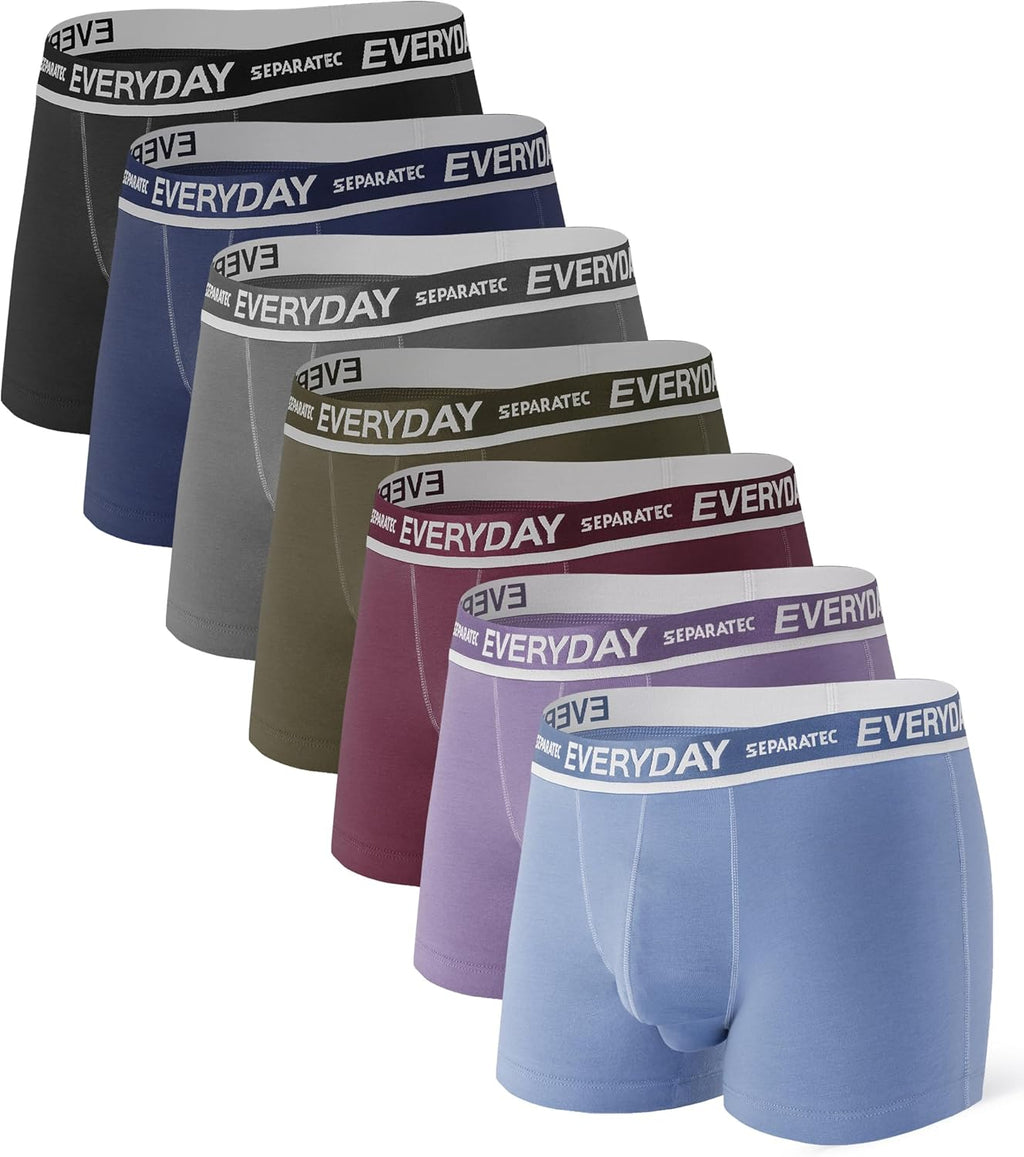 Separatec Cotton Dual Pouch Men's Underwear Comfortable Soft Breathable Everyday Boxer Briefs for men 7 Pack