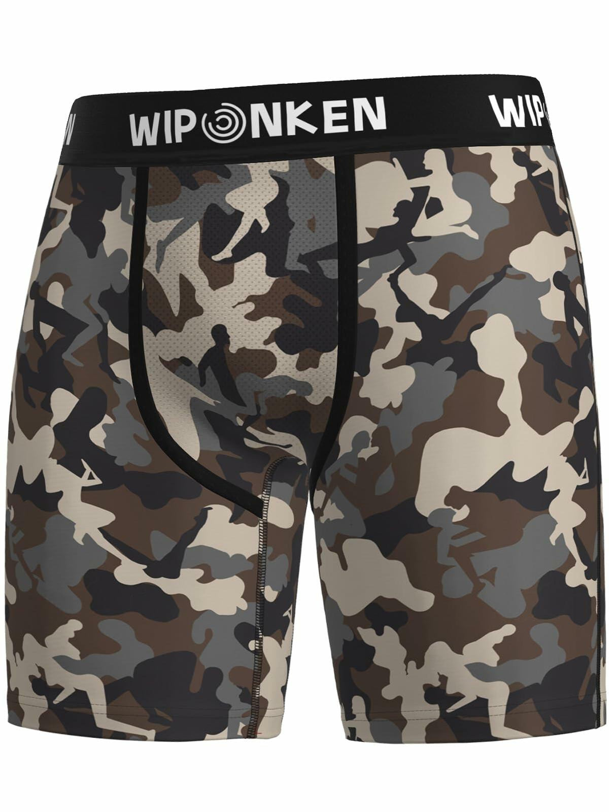 WIPONKEN Men's Boxer Briefs Camouflage Moisture Wicking No-Fly Underwear, Size M